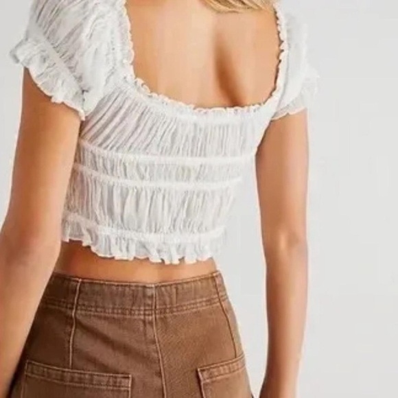 Free‎ People FP One Cheri Smocked Crop Top Medium NWT - Picture 6 of 10